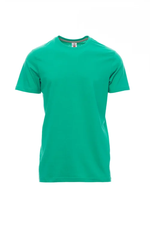 zafer uniformes y ropa de trabajo camiseta manga corta de cuello redondo con banda elastica en cuello verde esmeralda1