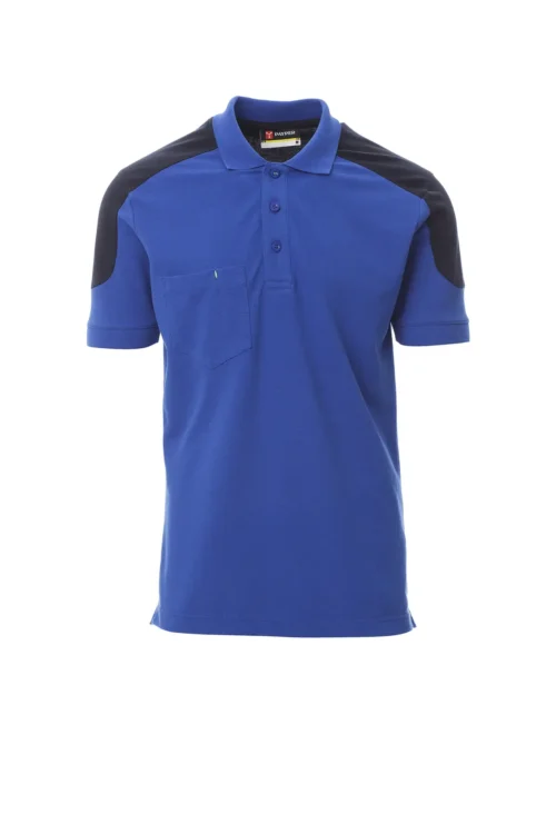 zafer uniformes y ropa de trabajo polo bicolor de manga corta y punos acanalados azul real1