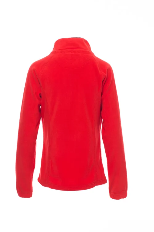 zafer uniformes y ropa de trabajo forro polar cenido con cremallera de plastico negra rojo (2)