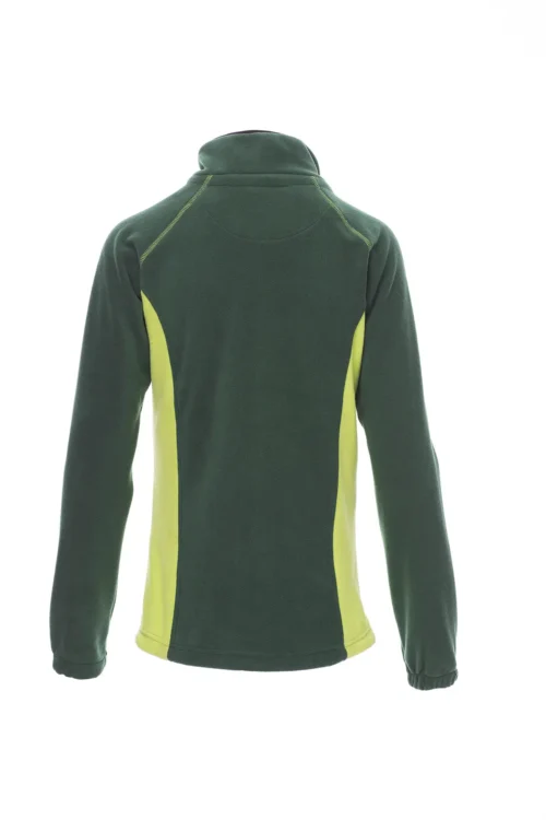 zafer uniformes y ropa de trabajo forro polar cenido de dos tonalidades con cremallera plastico verde (2)