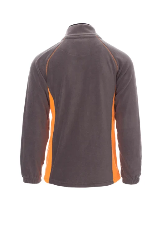 zafer uniformes y ropa de trabajo forro polar con dos tonalidades y cremallera de plastico gris naranja (2)