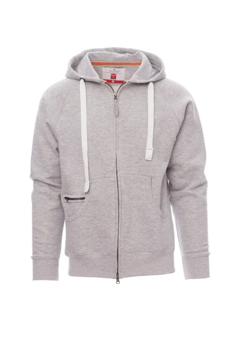 zafer uniformes y ropa de trabajo sudadera con capucha y cremallera sbs completa gris melange (1)