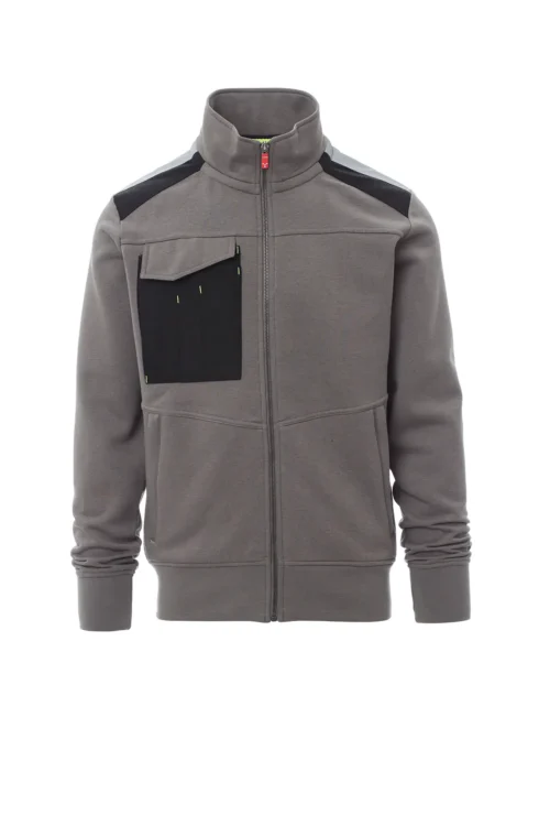 zafer uniformes y ropa de trabajo sudadera con cremallera completa y sistema de bloqueo semiautomatico gris humo1