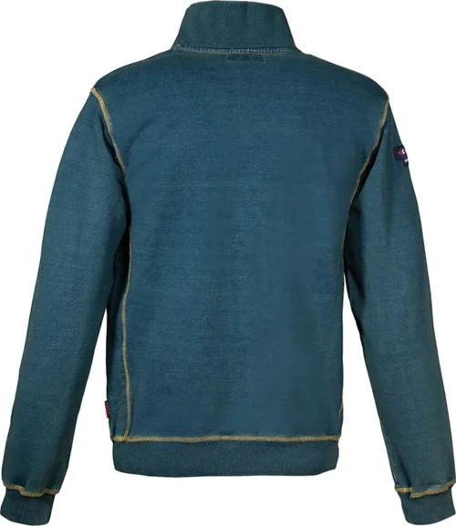 zafer uniformes y ropa de trabajo sudadera con dos bolsillos delanteros y cuello con cierre de cremallera azul marino2