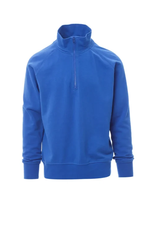 zafer uniformes y ropa de trabajo sudadera de media cremallera de plastico y cursor metalico azul real1