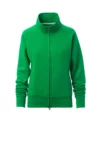 zafer uniformes y ropa de trabajo sudadera mujer con cremallera sbs completa cubierta verde gelatina1